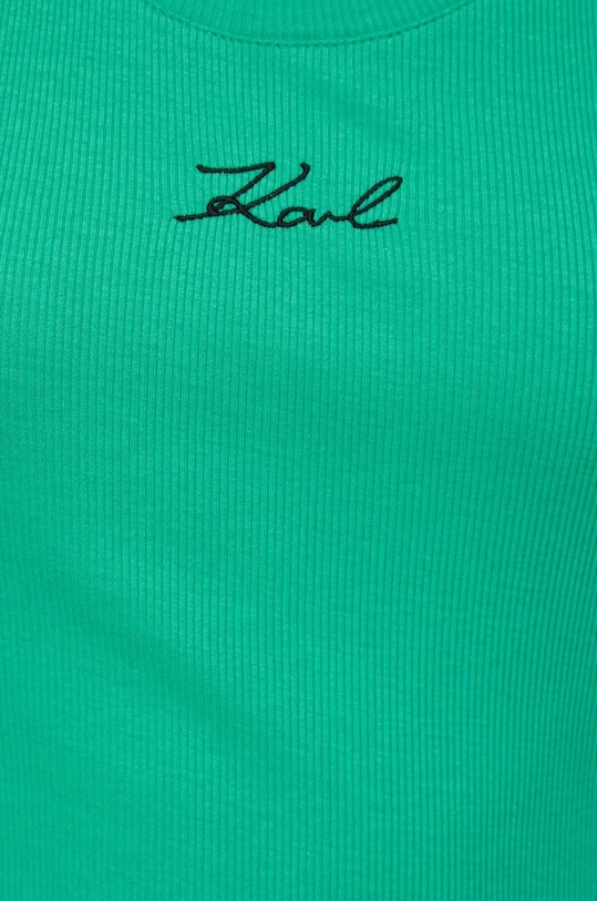 Βαμβακερό τοπ Karl Lagerfeld 241W1712 πράσινο