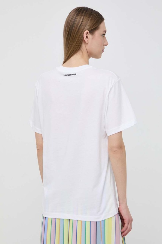 Ρούχα Βαμβακερό μπλουζάκι Karl Lagerfeld 241W1714 μπεζ