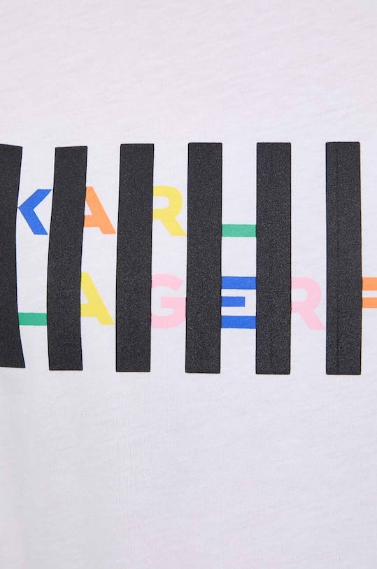 Βαμβακερό μπλουζάκι Karl Lagerfeld 241W1714 μπεζ