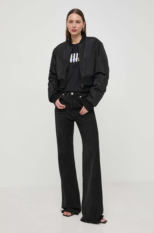 Karl Lagerfeld pamut póló 241W1714 fekete SS24