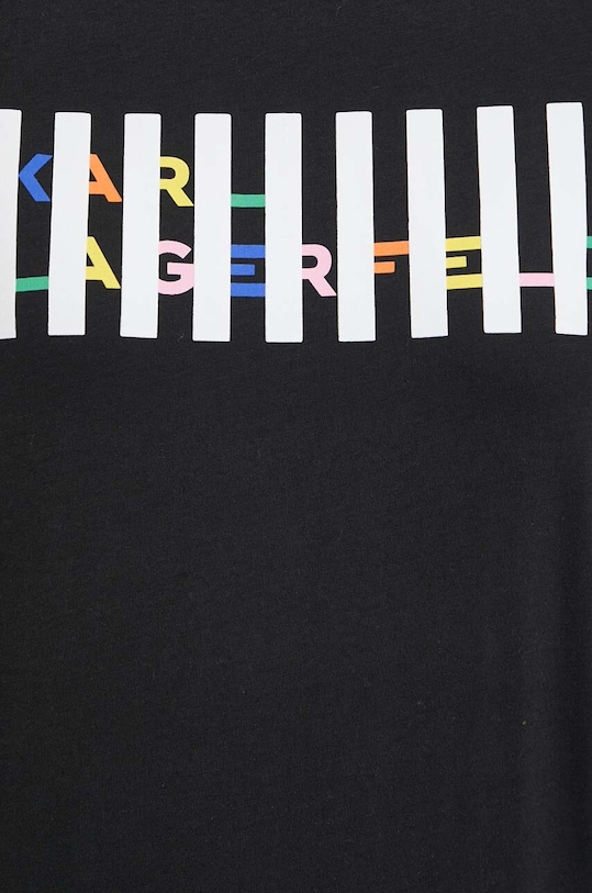 Karl Lagerfeld pamut póló 241W1714 fekete