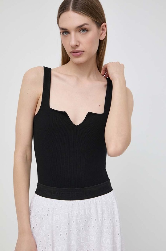 Top Karl Lagerfeld slim černá 241W1717