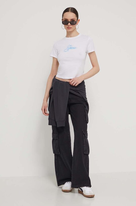 Bavlněné tričko Guess Originals W4GI05JA914 bílá SS24
