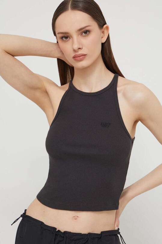 Хлопковый топ Superdry хлопок серый W6011890A.AWF