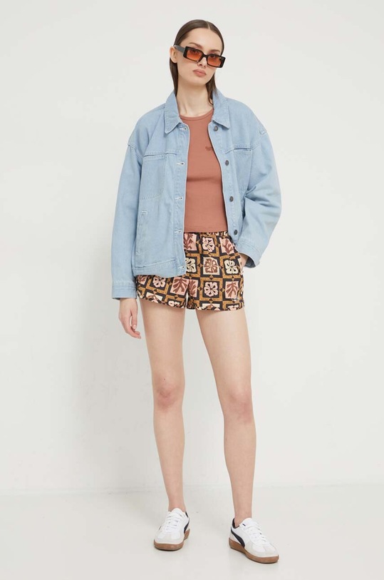 Bavlněný top Superdry W6011890A.2BK hnědá SS24