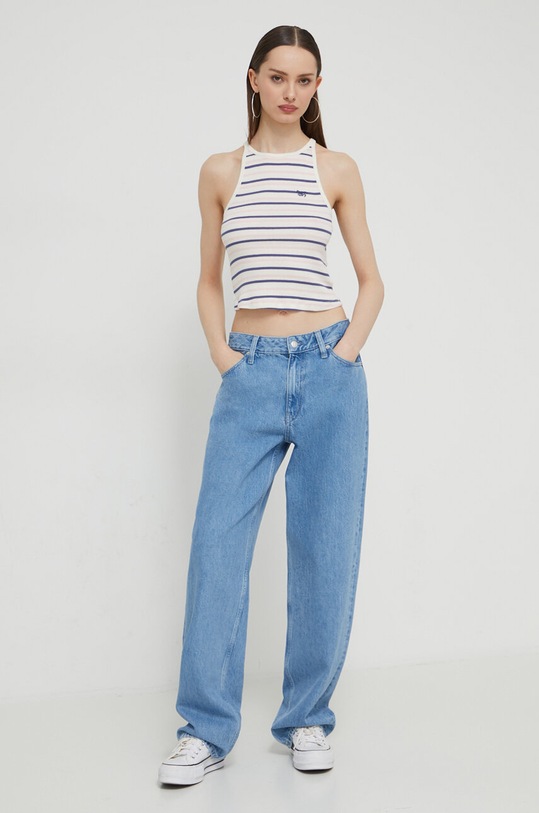 Superdry top din bumbac W6011889A.2IU bleumarin SS24