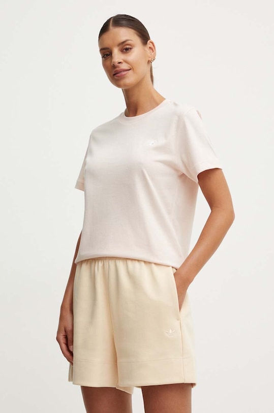 New Balance t-shirt bawełniany Jersey Small Logo regular różowy WT41509OUK