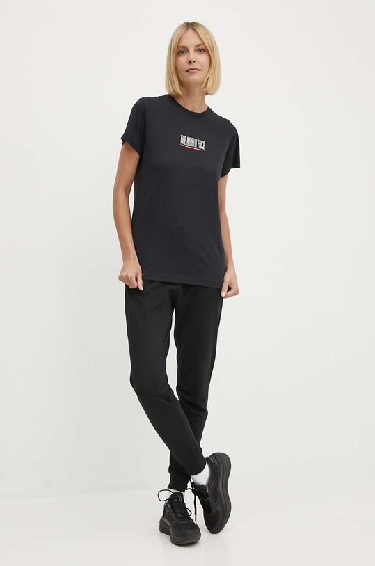 The North Face t-shirt bawełniany NF0A87E9JK31 czarny SS24