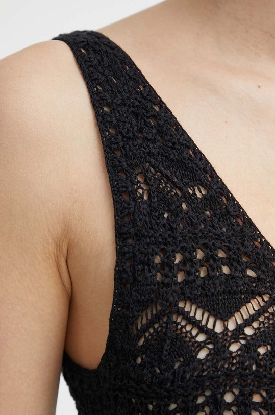 Топ с примесью льна IRO WM12LABELLE чёрный