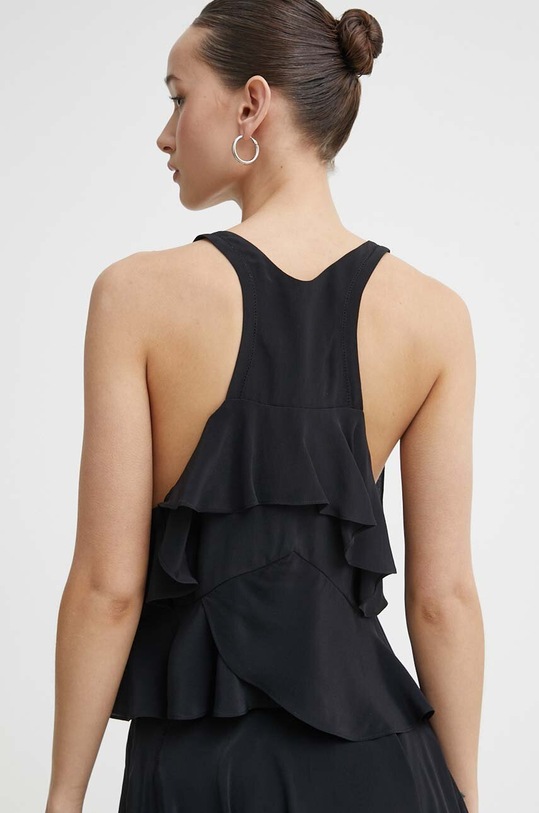 Odzież IRO bluzka z domieszką jedwabiu WM16ELLIE czarny