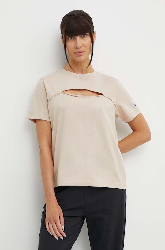 Champion tricou din bumbac uni maro 117348