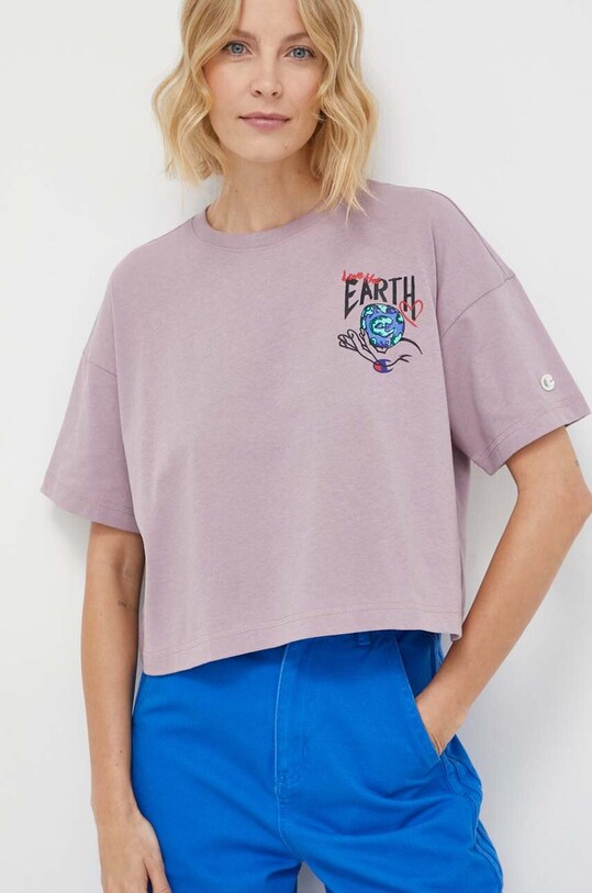 Champion tricou din bumbac violet 117231