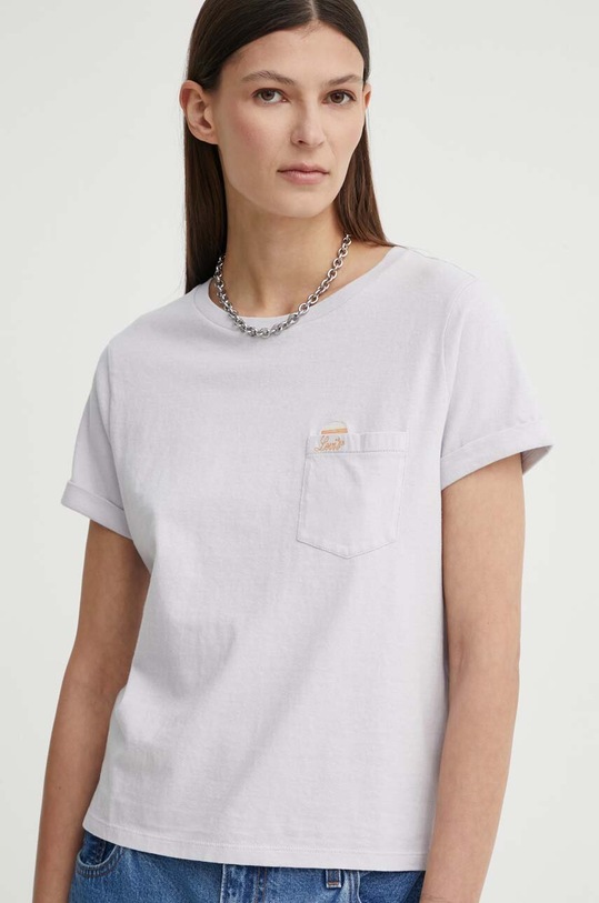 Βαμβακερό μπλουζάκι Levi's μωβ A7212