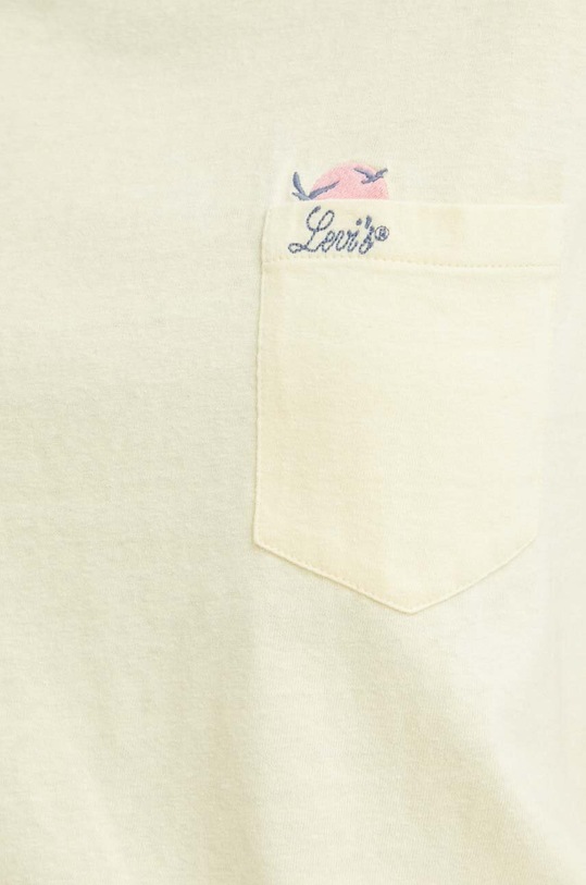 Βαμβακερό μπλουζάκι Levi's A7212 κίτρινο