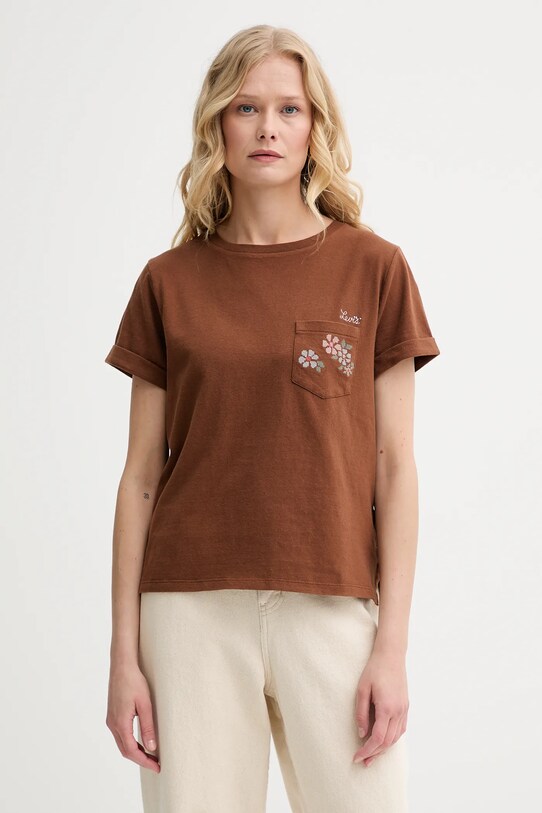 Levi's tricou din bumbac imprimeu maro A7212