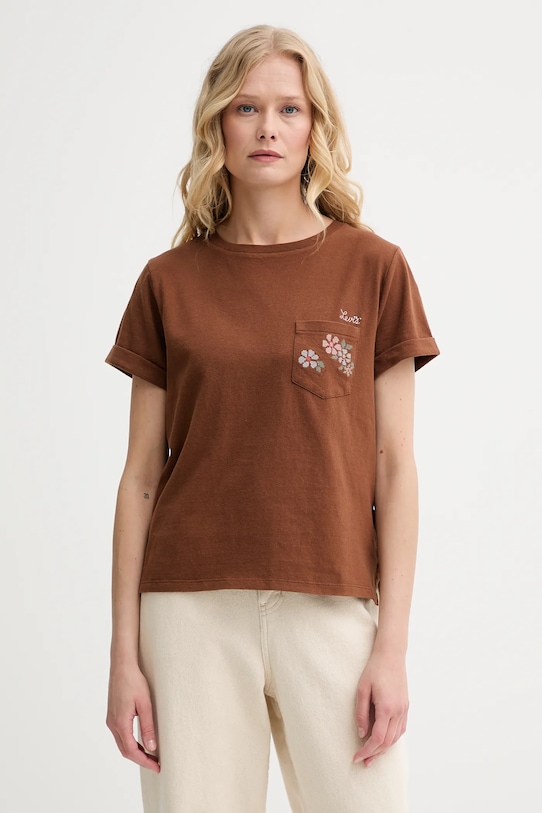 Levi's t-shirt bawełniany regular brązowy A7212