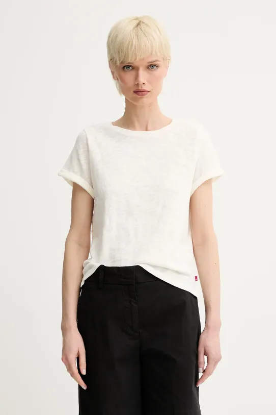 Pamučna majica Levi's pamuk bež A7247