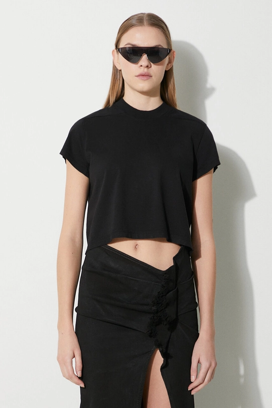 Rick Owens t-shirt in cotone Cropped Small Level T-Shirt regolare nero DS01D1207.RN.09