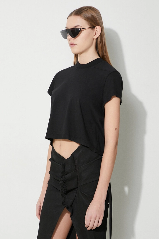 Rick Owens t-shirt in cotone Cropped Small Level T-Shirt nero DS01D1207.RN.09