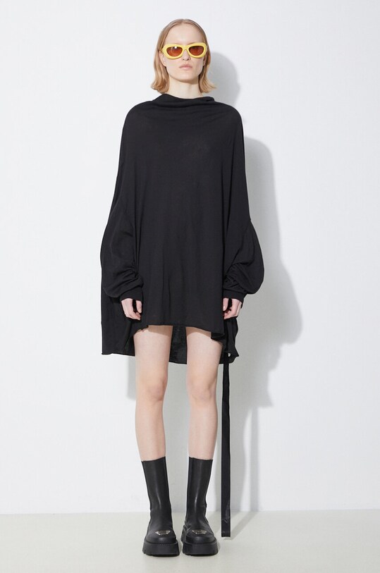 Rick Owens cotton blouse Shroud relaxed black DS01D1226.BH.09