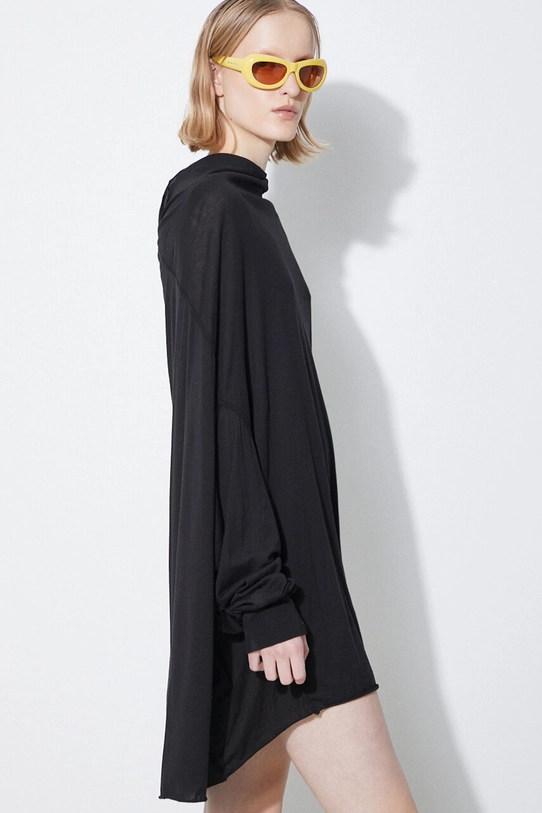 Bavlněná halenka Rick Owens Shroud černá DS01D1226.BH.09