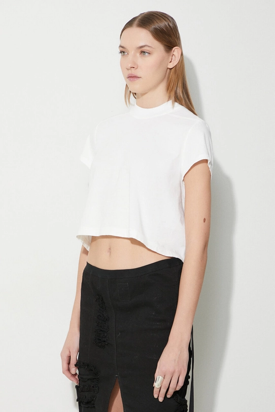 Бавовняна футболка Rick Owens Cropped Small Level T-Shirt білий DS01D1207.RN.11