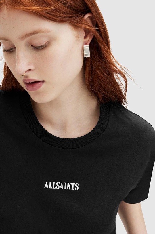 Bavlněné tričko AllSaints FORTUNA WG501Z černá SS24
