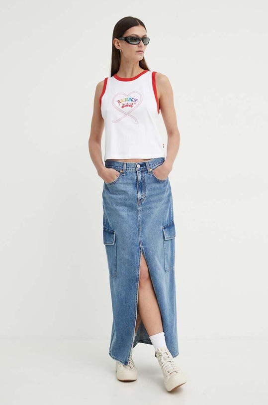 Βαμβακερό τοπ Levi's Pride A5063 λευκό SS24