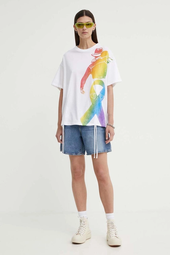 Pamučna majica Levi's Pride A7941 bijela SS24