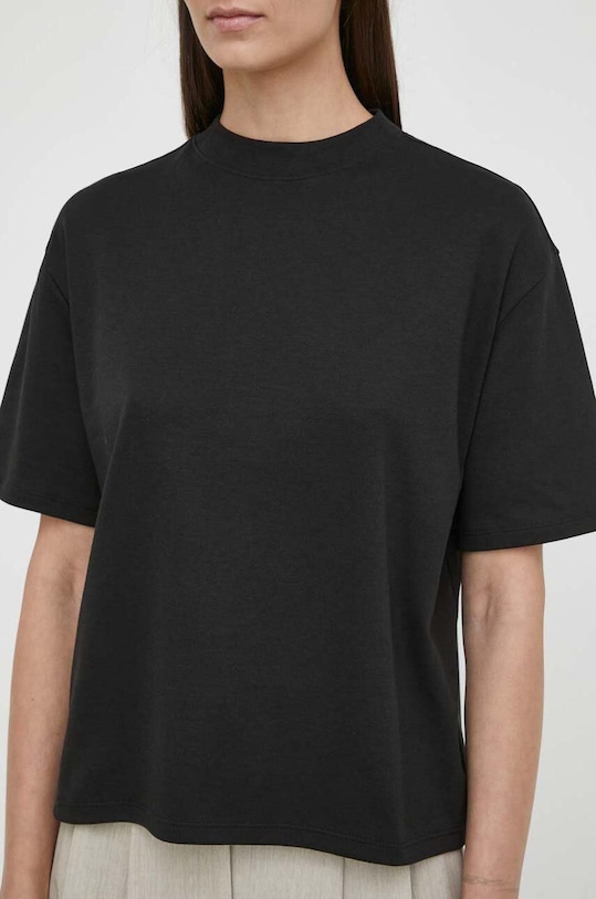 Theory tricou din bumbac uni negru O0324503