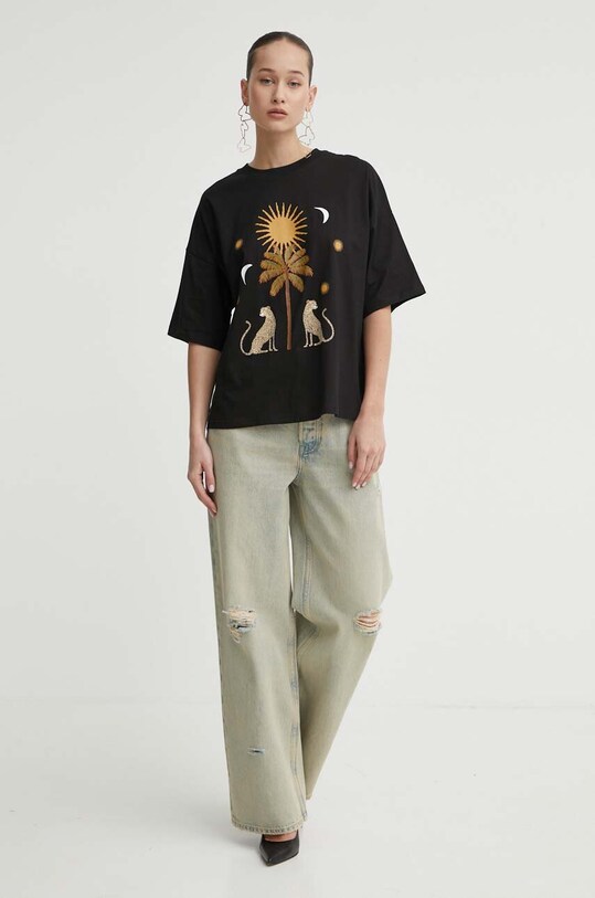 Never Fully Dressed t-shirt bawełniany NFDTO143.Black czarny SS24