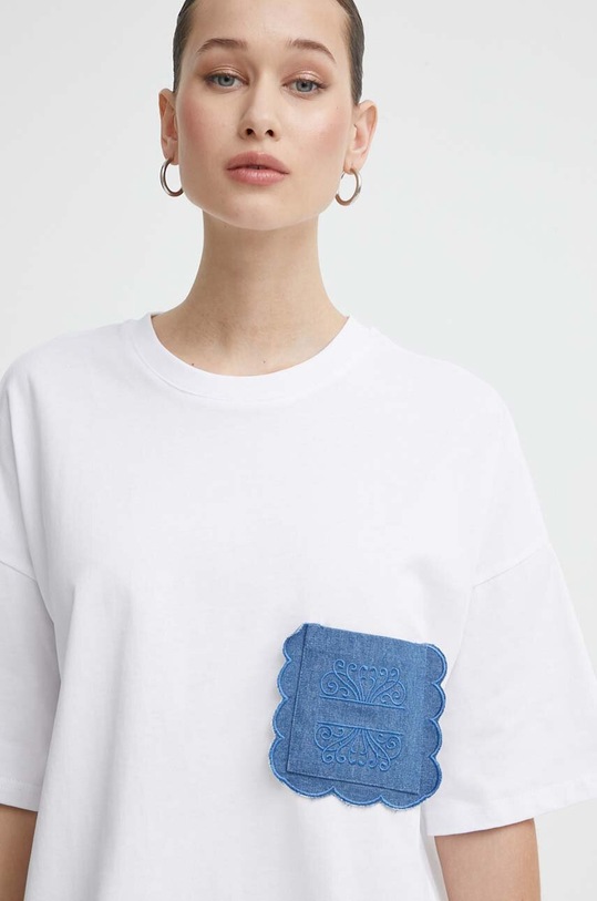 Never Fully Dressed tricou din bumbac alb NFDTO464.White