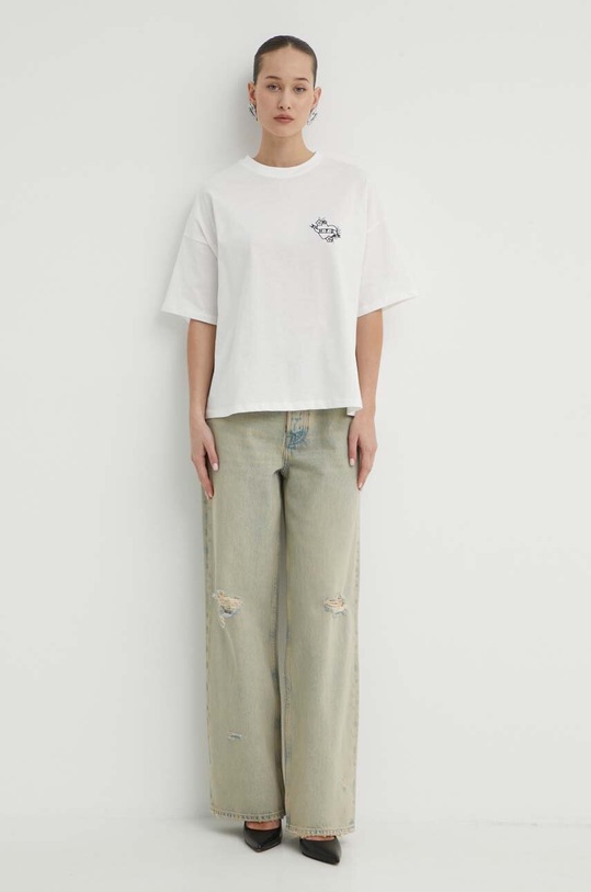 Βαμβακερό μπλουζάκι Never Fully Dressed NFDTO654.White λευκό SS24