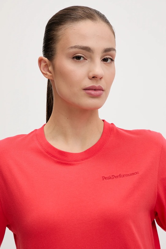 Bavlněné tričko Peak Performance červená G79571