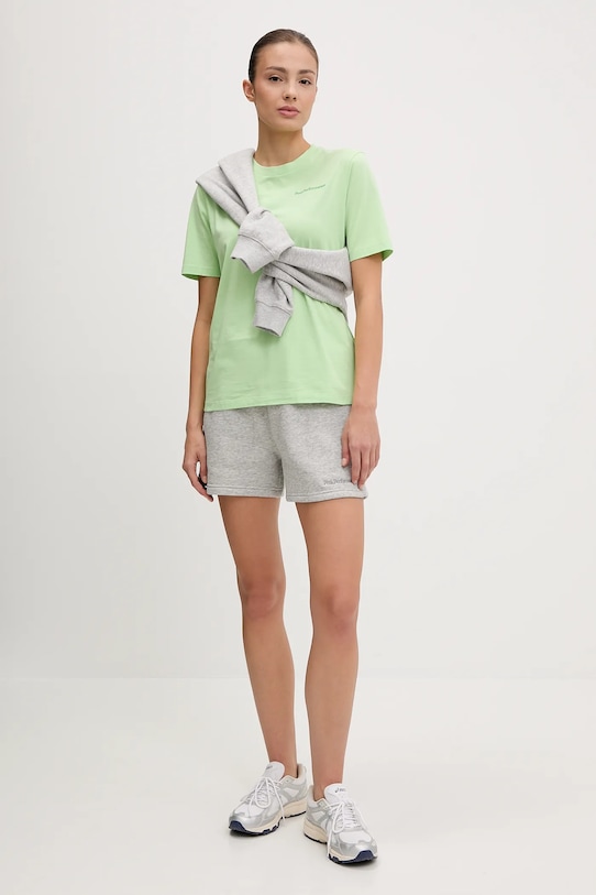 Bavlněné tričko Peak Performance G79571 zelená SS25