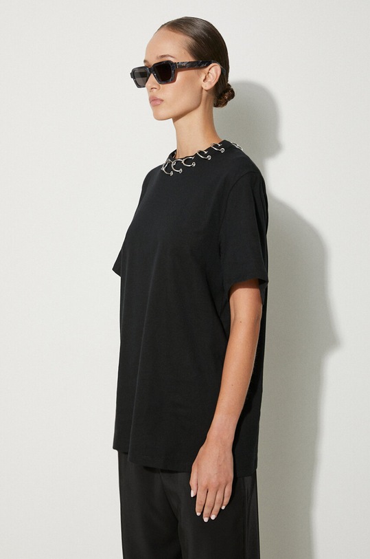 Rotate t-shirt bawełniany czarny 112309100