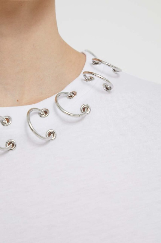 Bombažna kratka majica Rotate 112309400 bela