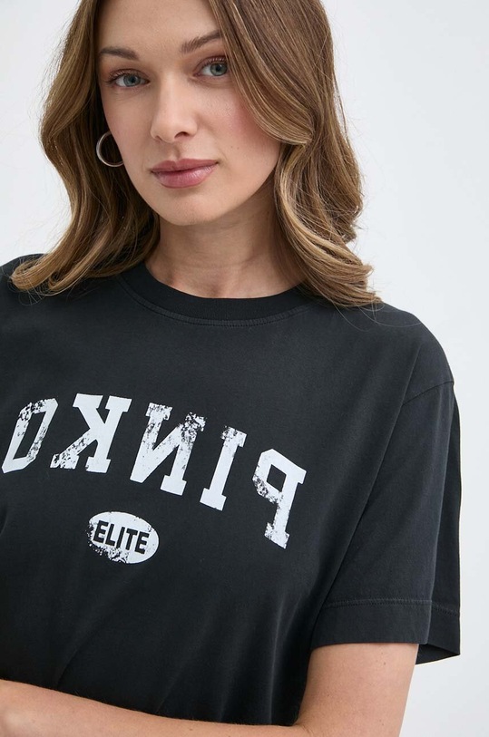 Pinko t-shirt bawełniany nadruk czarny 104269.A25Z