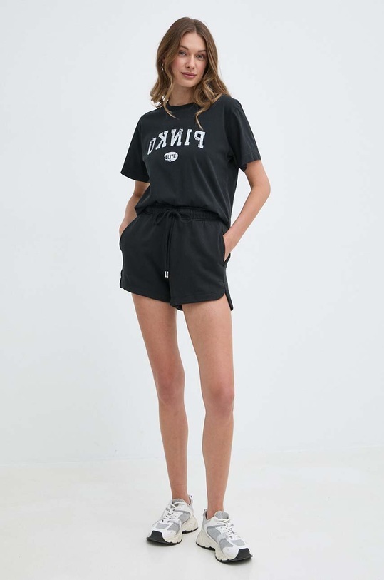 Pinko t-shirt bawełniany 104269.A25Z czarny SS24