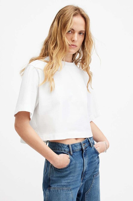 AllSaints tricou din bumbac LOTTIE TEE uni alb W132JA