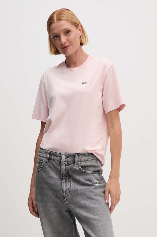 Lacoste t-shirt bawełniany różowy TF7215