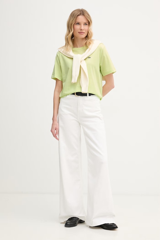 Lacoste тениска от памук дамска TF7215 зелен SS26