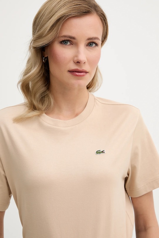 Lacoste t-shirt bawełniany beżowy TF7215