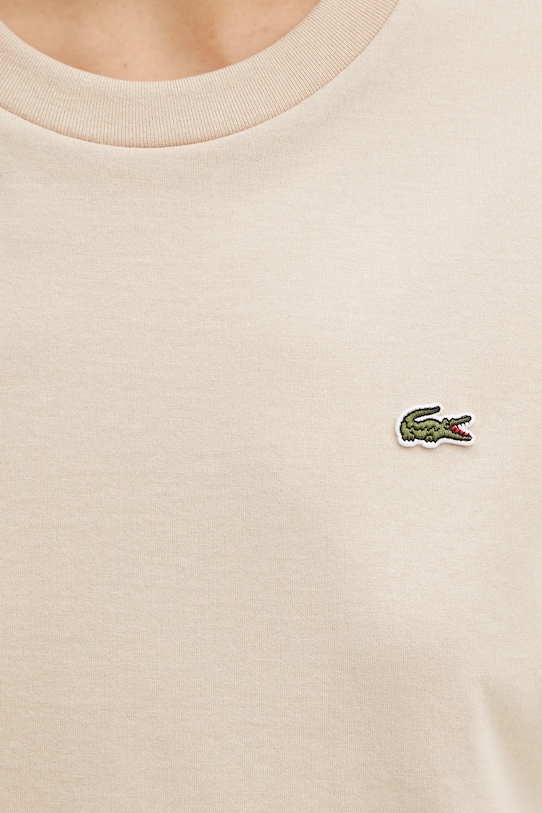 Lacoste t-shirt bawełniany beżowy TF7215