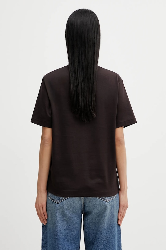 Odzież Lacoste t-shirt bawełniany TF7215 brązowy