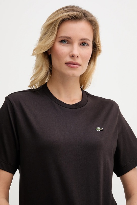 Lacoste t-shirt bawełniany brązowy TF7215