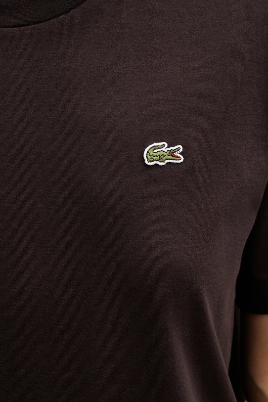 Lacoste t-shirt bawełniany brązowy TF7215