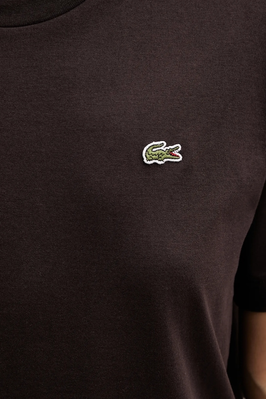 Lacoste t-shirt bawełniany brązowy TF7215