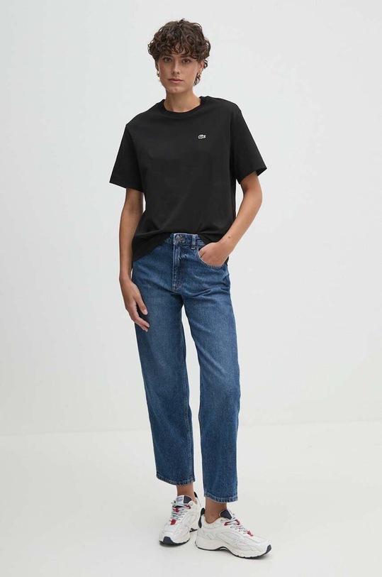 Хлопковая футболка Lacoste TF7215 чёрный AW24