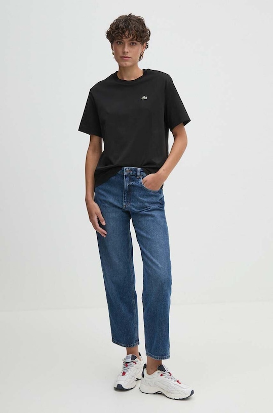 Lacoste t-shirt bawełniany TF7215 czarny AW25